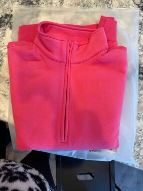 NWT Comfrt Basic 1/4 Zip Sweater Pullover - Hot Pink